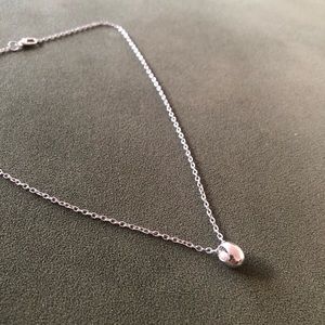 Silver-Toned Drop Pendant Necklace, 17”